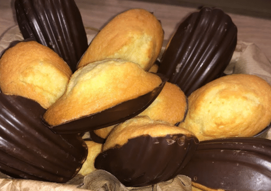 Madeleines coques au chocolat