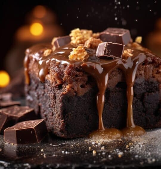 Brownie revisité au chocolat et au caramel